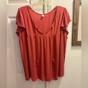 XXL Old Navy Coral Flowy Blouse